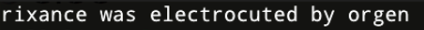 Message de jeu indiquant que rixance was electrocuted by orgen
