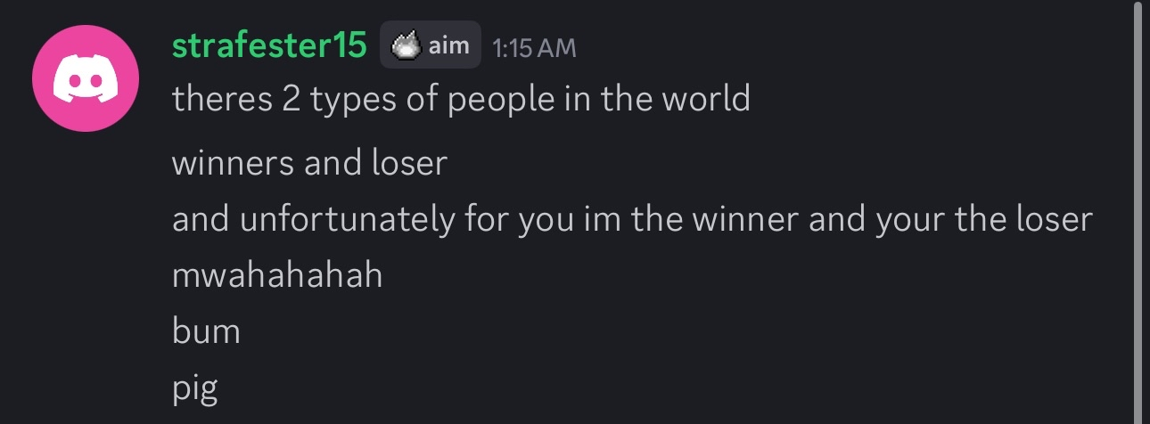 Message humoristique de strafester15 sur les winners et les loser